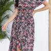 Bohemian Print Split Joint Off the Shoulder Irregular Dresses