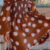 British Style Polka Dot Off the Shoulder Princess Dresses