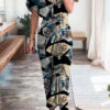 British Style Print Split Joint Turndown Collar A Line Dresses