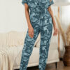 Fashion Casual Camouflage Print Split Joint V Neck Jumpsuits