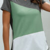 Fashion Casual Geometric Split Joint V Neck T-Shirts