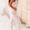 Fashion Casual Leopard Split Joint O Neck Jumpsuits