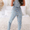 Fashion Casual Leopard Split Joint O Neck Jumpsuits