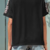 Fashion Casual Leopard Split Joint O Neck T-Shirts