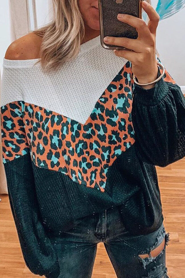 Fashion Casual Patchwork O Neck Tops