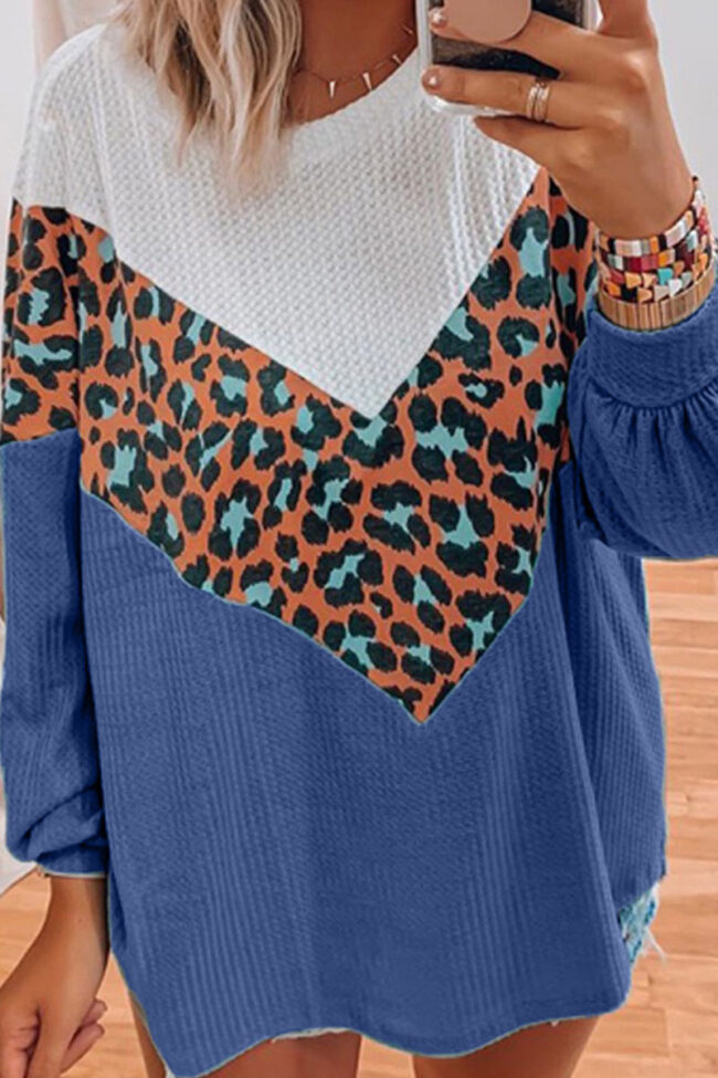 Fashion Casual Patchwork O Neck Tops