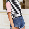 Fashion Casual Patchwork Split Joint O Neck T-Shirts