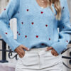 Fashion Casual Patchwork V Neck Tops