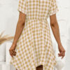 Fashion Casual Plaid Split Joint V Neck Irregular Dresses