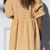 Fashion Casual Plaid Split Joint V Neck Princess Dresses