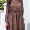 Fashion Casual Polka Dot Split Joint V Neck A Line Dresses