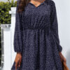 Fashion Casual Polka Dot Split Joint V Neck A Line Dresses