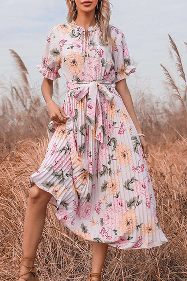 Fashion Casual Print Frenulum O Neck A Line Dresses