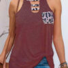 Fashion Casual Print Split Joint Halter Tops