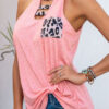 Fashion Casual Print Split Joint Halter Tops