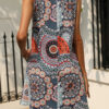 Fashion Casual Print Split Joint O Neck A Line Dresses