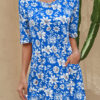 Fashion Casual Print Split Joint O Neck A Line Dresses