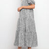 Fashion Casual Print Split Joint O Neck A Line Dresses