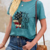 Fashion Casual Print Split Joint O Neck T-Shirts