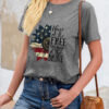 Fashion Casual Print Split Joint O Neck T-Shirts