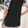 Fashion Casual Print Split Joint O Neck T-Shirts