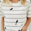 Fashion Casual Print Split Joint O Neck T-Shirts