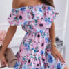 Fashion Casual Print Split Joint Off the Shoulder A Line Dresses