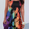 Fashion Casual Print Split Joint Strapless A Line Dresses