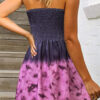 Fashion Casual Print Split Joint Strapless A Line Dresses