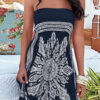 Fashion Casual Print Split Joint Strapless A Line Dresses