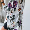 Fashion Casual Print Split Joint Turndown Collar Tops