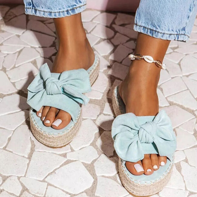 Fashion Casual With Bow Opend Comfortable Shoes