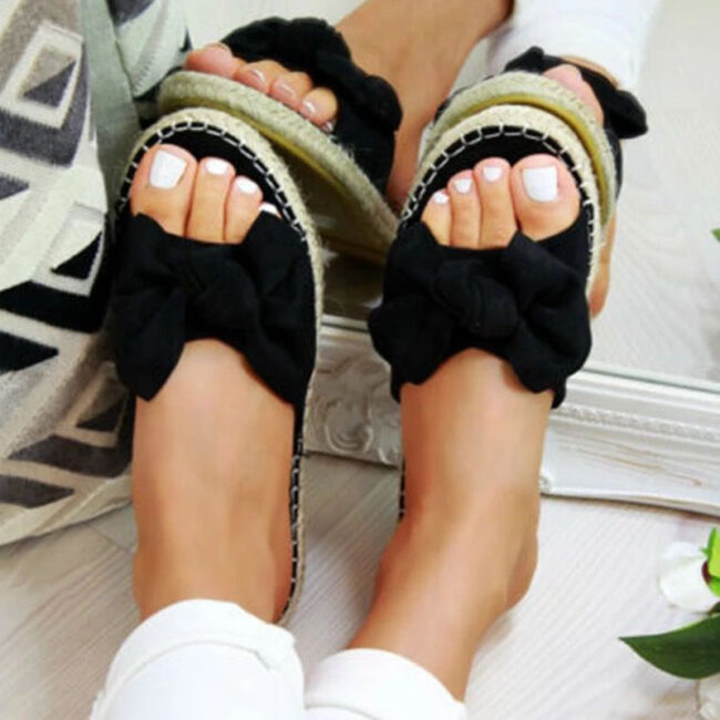 Fashion Casual With Bow Opend Comfortable Shoes