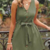 Fashion Casual Solid Split Joint V Neck A Line Dresses