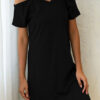 Fashion Casual Solid Split Joint V Neck A Line Dresses