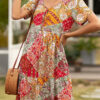 Fashion Casual Print Split Joint V Neck A Line Dresses