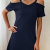 Fashion Casual Solid Split Joint V Neck A Line Dresses