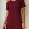 Fashion Casual Solid Split Joint V Neck A Line Dresses