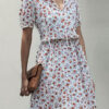 Fashion Casual Print Split Joint V Neck A Line Dresses