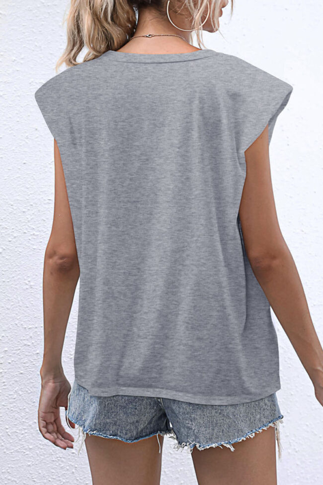 Fashion Casual Solid Split Joint O Neck T-Shirts