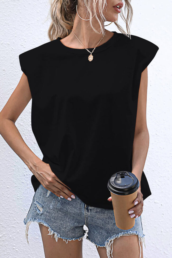 Fashion Casual Solid Split Joint O Neck T-Shirts