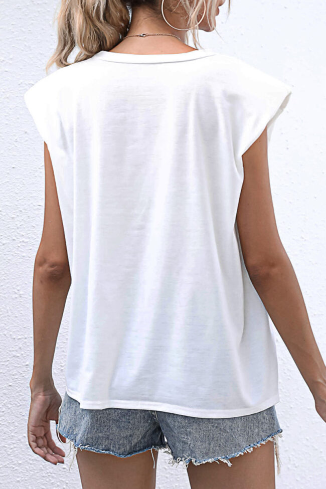 Fashion Casual Solid Split Joint O Neck T-Shirts