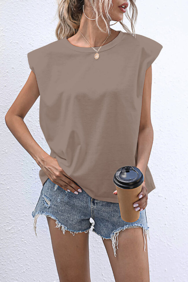 Fashion Casual Solid Split Joint O Neck T-Shirts