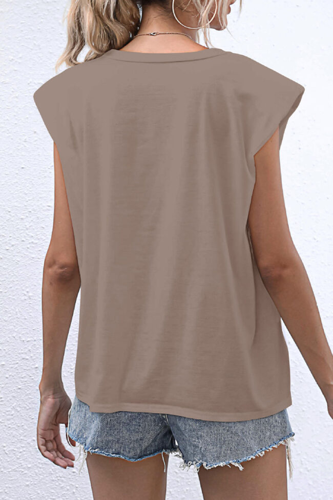 Fashion Casual Solid Split Joint O Neck T-Shirts