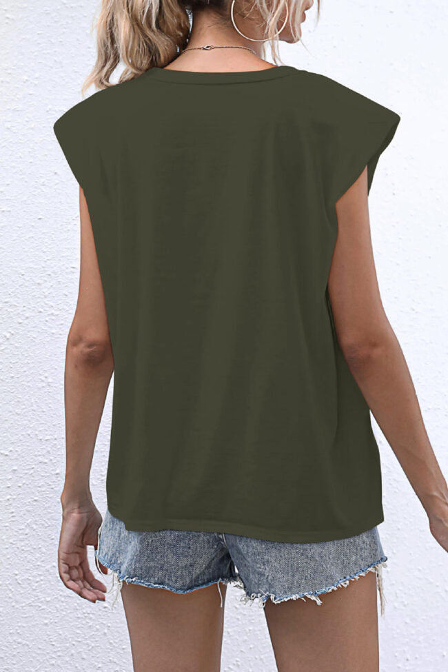 Fashion Casual Solid Split Joint O Neck T-Shirts