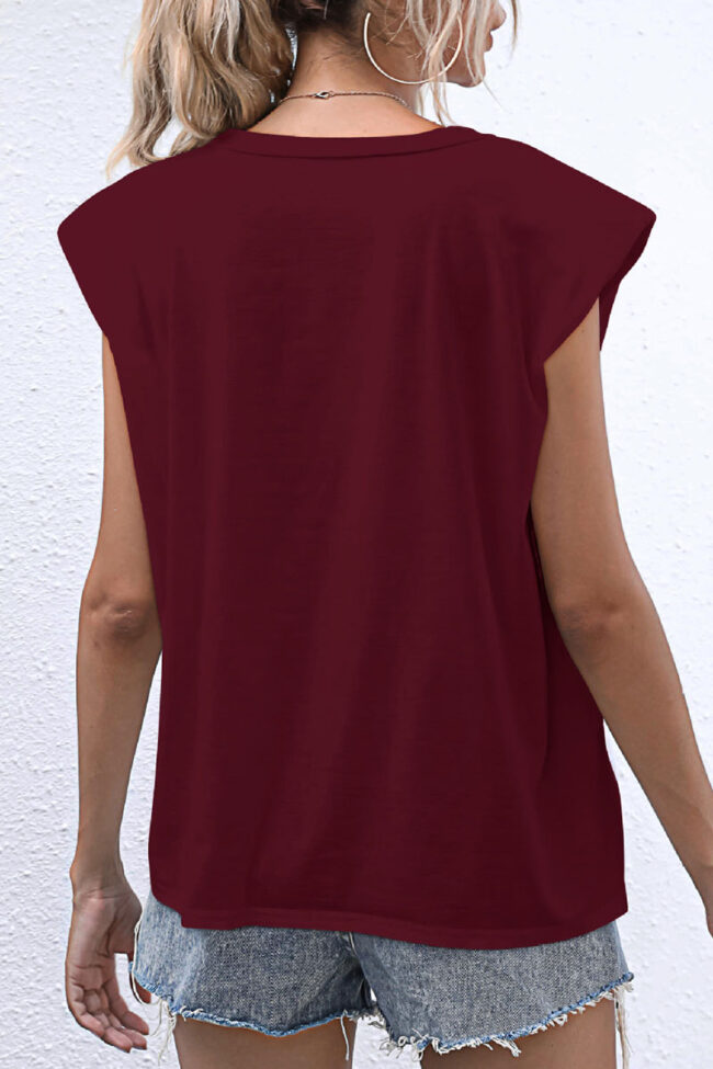 Fashion Casual Solid Split Joint O Neck T-Shirts