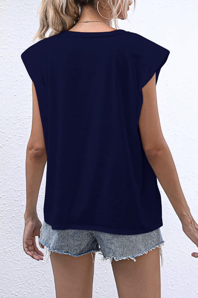 Fashion Casual Solid Split Joint O Neck T-Shirts