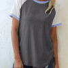 Fashion Casual Solid Split Joint O Neck T-Shirts