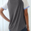 Fashion Casual Solid Split Joint O Neck T-Shirts