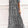 Fashion Casual Print Split Joint V Neck A Line Dresses